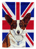 Corgi with English Union Jack British Flag Flag Canvas House Size LH9485CHF