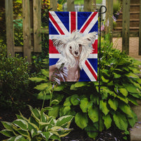 Chinese Crested with English Union Jack British Flag Flag Garden Size