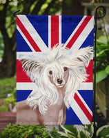 Chinese Crested with English Union Jack British Flag Flag Garden Size
