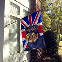 Brussels Griffon with English Union Jack British Flag Flag Canvas House Size LH9505CHF