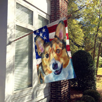 Corgi USA Patriotic American Flag Flag Canvas House Size LH9546CHF