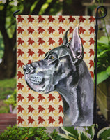 Black Great Dane Fall Leaves Flag Garden Size