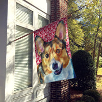 Corgi Hearts Love and Valentine's Day Flag Canvas House Size LH9567CHF