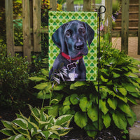 Black Great Dane Puppy St. Patrick's Day Shamrock Flag Garden Size