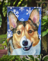Corgi Winter Snowflakes Holiday Flag Garden Size LH9588GF