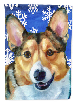 Corgi Winter Snowflakes Holiday Flag Garden Size LH9588GF