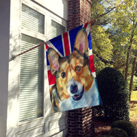 Corgi with English Union Jack British Flag Flag Canvas House Size LH9602CHF