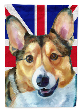 Corgi with English Union Jack British Flag Flag Canvas House Size LH9602CHF
