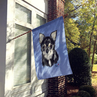 Chihuahua in blue Flag Canvas House Size MH1016CHF