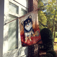 Chihuahua Long Hair Flag Canvas House Size MH1035CHF