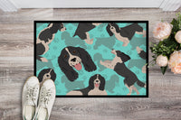Black and White English Springer Spaniel Indoor or Outdoor Mat 24x36