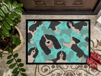 Black and White English Springer Spaniel Indoor or Outdoor Mat 24x36