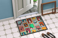 Lots of Black and White English Springer Spaniel Indoor or Outdoor Mat 18x27