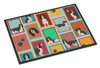 Lots of Black and White English Springer Spaniel Indoor or Outdoor Mat 18x27