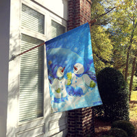 Blue Snow Baby Snowman Flag Canvas House Size PJC1007CHF
