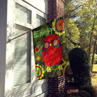 Be Happy Oh Yeah Owl Flag Canvas House Size PJC1027CHF