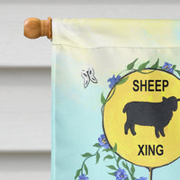 Border Collie Crossing Flag Canvas House Size PPP3030CHF