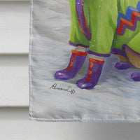Chihuahua Christmas Snowflakes Flag Canvas House Size PPP3071CHF