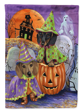 Dachshund Halloween Haunted House Flag Garden Size PPP3082GF