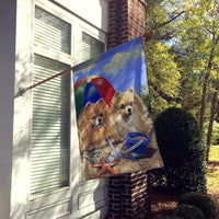 Pomeranian Beach Flag Canvas House Size PPP3145CHF