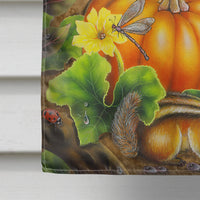 Cat Fuzzy in the Pumpkin Patch Flag Canvas House Size PRS4016CHF