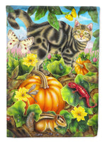 Cat Fuzzy in the Pumpkin Patch Flag Garden Size PRS4016GF