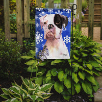 Cooper Winter Snowflakes Boxer Flag Garden Size RDR3003GF