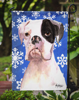 Cooper Winter Snowflakes Boxer Flag Garden Size RDR3003GF
