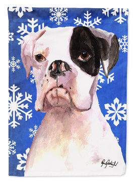 Cooper Winter Snowflakes Boxer Flag Garden Size RDR3003GF