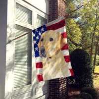 USA American Flag with Labrador Flag Canvas House Size
