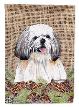 Shih Tzu Flag Canvas House Size