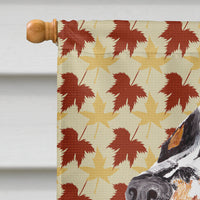 Springer Spaniel Fall Leaves Portrait Flag Canvas House Size