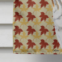 Bulldog English Fall Leaves Portrait Flag Canvas House Size