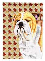 Bulldog English Fall Leaves Portrait Flag Garden Size