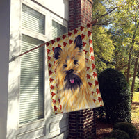 Cairn Terrier Fall Leaves Portrait Flag Canvas House Size
