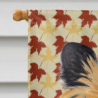Cairn Terrier Fall Leaves Portrait Flag Canvas House Size