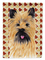 Cairn Terrier Fall Leaves Portrait Flag Canvas House Size