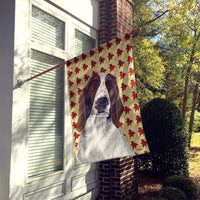 Welsh Springer Spaniel Fall Leaves Portrait Flag Canvas House Size