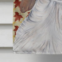 Welsh Springer Spaniel Fall Leaves Portrait Flag Canvas House Size