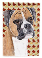 Boxer Fall Leaves Portrait Flag Canvas House Size