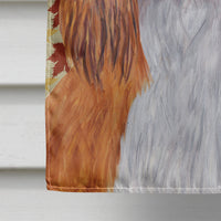 Cavalier Spaniel Fall Leaves Portrait Flag Canvas House Size