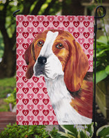 Beagle Hearts Love and Valentine's Day Portrait Flag Garden Size