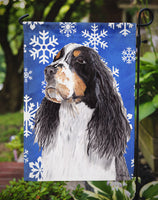 Springer Spaniel Winter Snowflakes Holiday Flag Garden Size