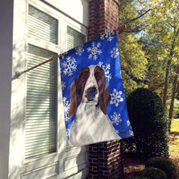Welsh Springer Spaniel Winter Snowflakes Flag Canvas House Size