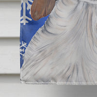 Welsh Springer Spaniel Winter Snowflakes Flag Canvas House Size