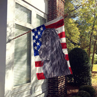 Cocker Spaniel Black USA American Flag Flag Canvas House Size