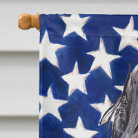 Cocker Spaniel Black USA American Flag Flag Canvas House Size