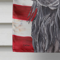 Cocker Spaniel Black USA American Flag Flag Canvas House Size