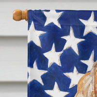 Cocker Spaniel Buff USA American Flag Flag Canvas House Size