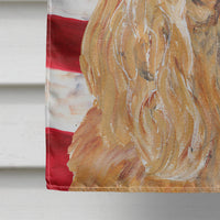 Cocker Spaniel Buff USA American Flag Flag Canvas House Size